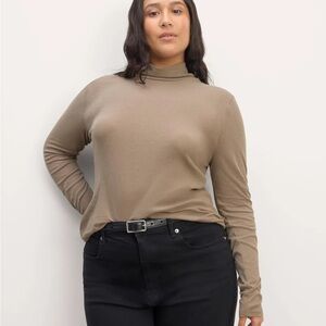 Everlane Air Turtleneck size Medium Heather Oatmeal